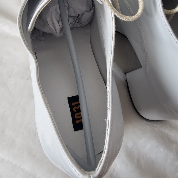 1031 Mens White 3" Heel Platform Lace Up Disco Pimp Shoes SIZE 11/12 - Picture 6 of 11